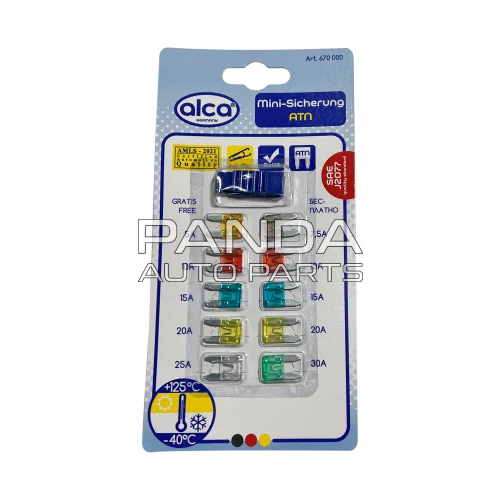 Предохранители плоские с прищепкой Mini 5А-30А 10шт ART670000