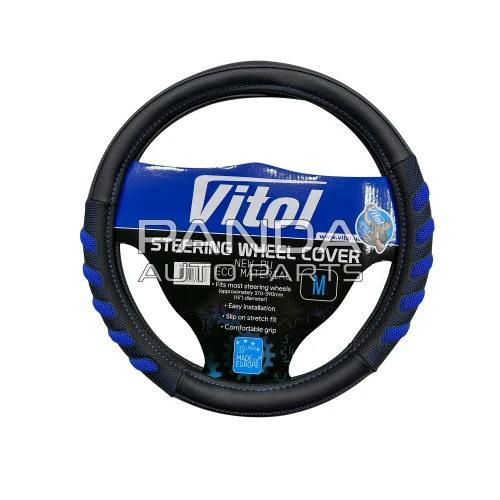 Чехол на руль M (37-39см.)  VITOL VLU-1808010 BK/BL M