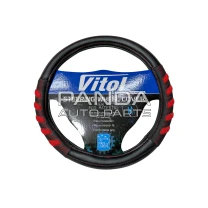 Чехол на руль M (37-39см.) VITOL VLU-1808010 BK/RD M