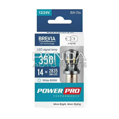 Лампа LED 12-24V 350Lm (2шт) P21W BA15s BYD Yuan Plus (БИД Юань Плюс) BREVIA 10301X2