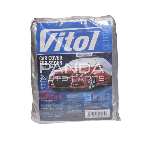 Тент автомобильный (с зеркалами и молнией) седан 432x165x119 M  VITOL CC11106 M