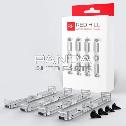 Рамка автомобильная под номер прозрачная комплект Classic  RED HILL 001-0