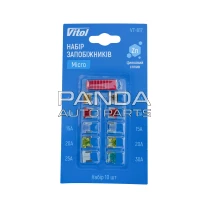 Предохранители Micro цинковый сплав 5А-30А 10шт VITOL VT-817