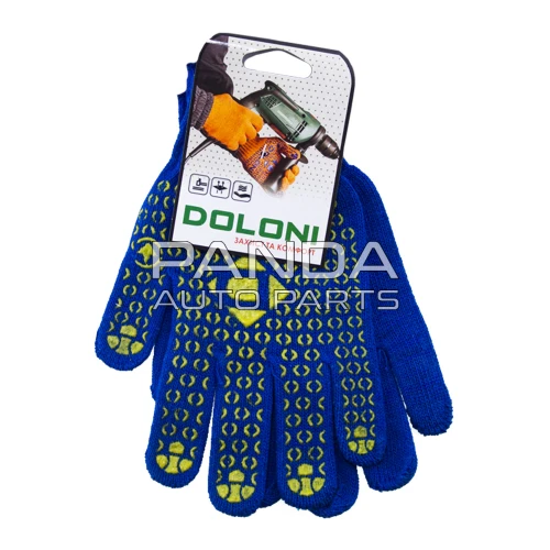 Перчатки c рисунком ПВХ синие 646