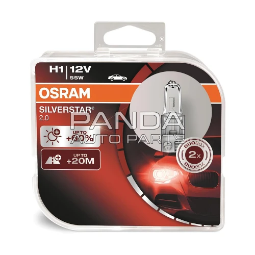 Лампа галогенная +60% Silverstar H1  OSRAM 64150SV2-HCB